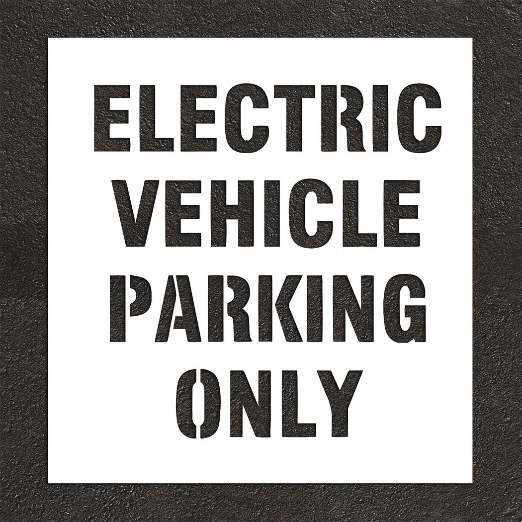 Individual Stencil: Parking Lot Symbols, 37 in Overall Ht, 37 in Overall Wd, 0.125 in Thick