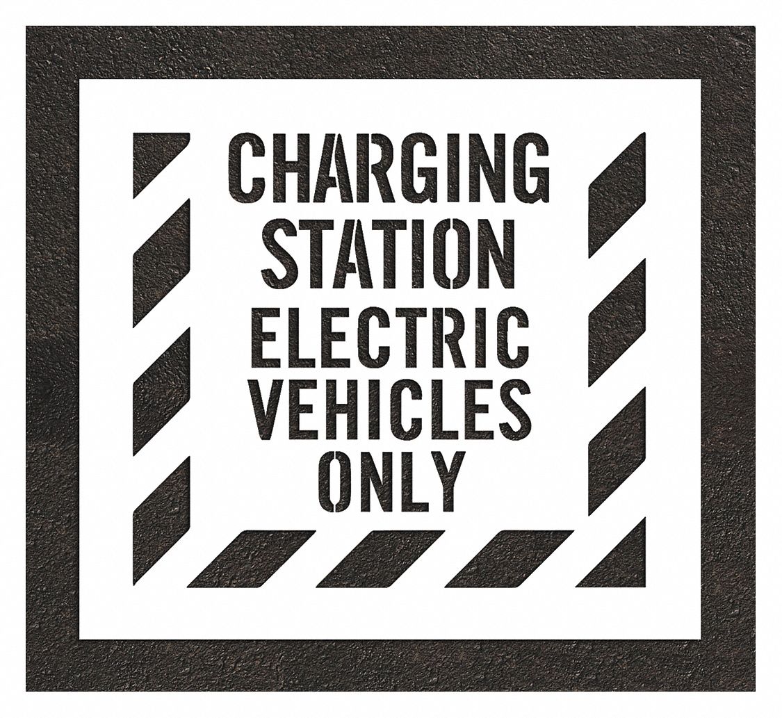 Parking Lot Symbols, 42 in Overall Ht, Pavement Stencil 419Z79STL