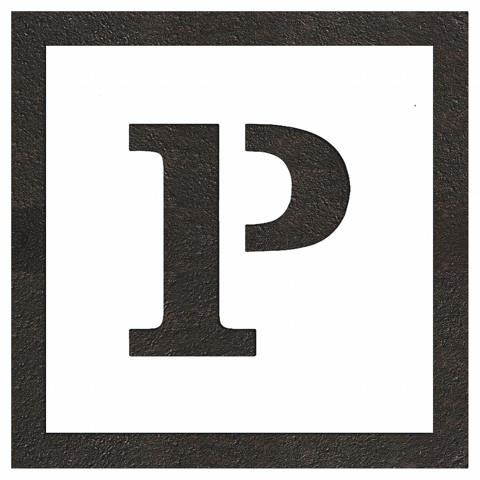 Individual Stencil: Parking Lot Symbols, 20 in Overall Wd, 20 in Overall Ht, 0.063 in Thick