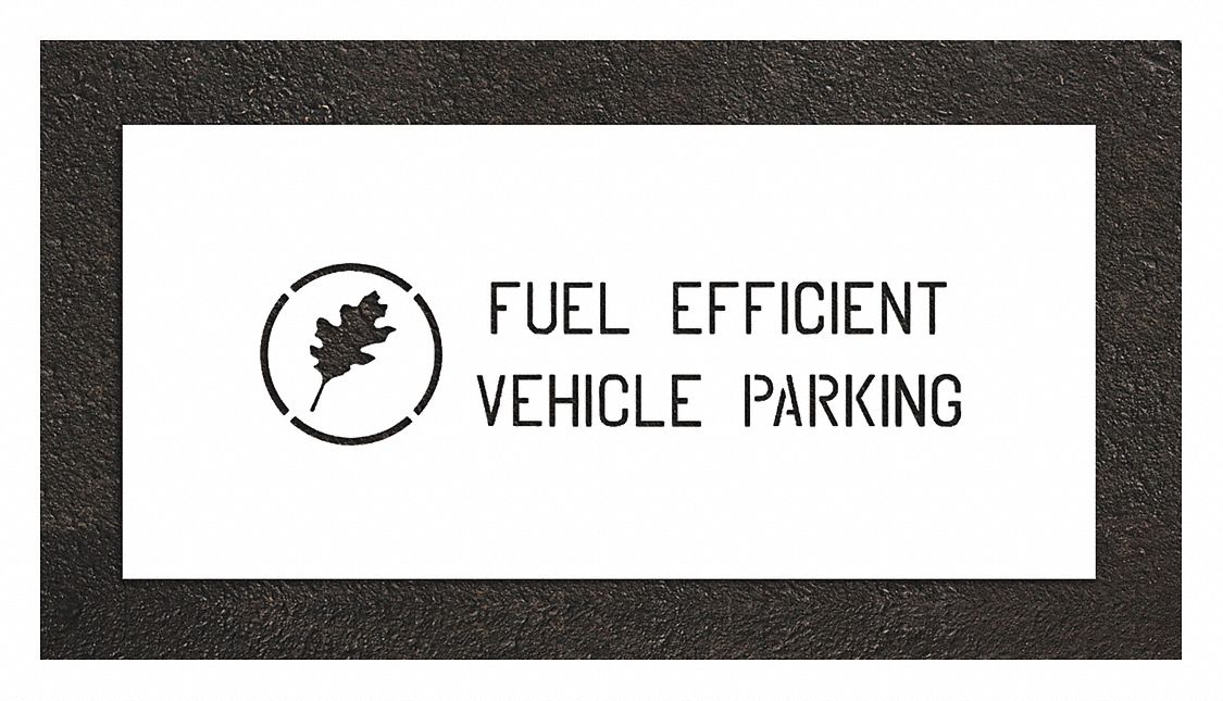 Individual Stencil: Parking Lot Symbols, 8 in Overall Ht, 20 in Overall Wd, 0.063 in Thick, 1 Pieces