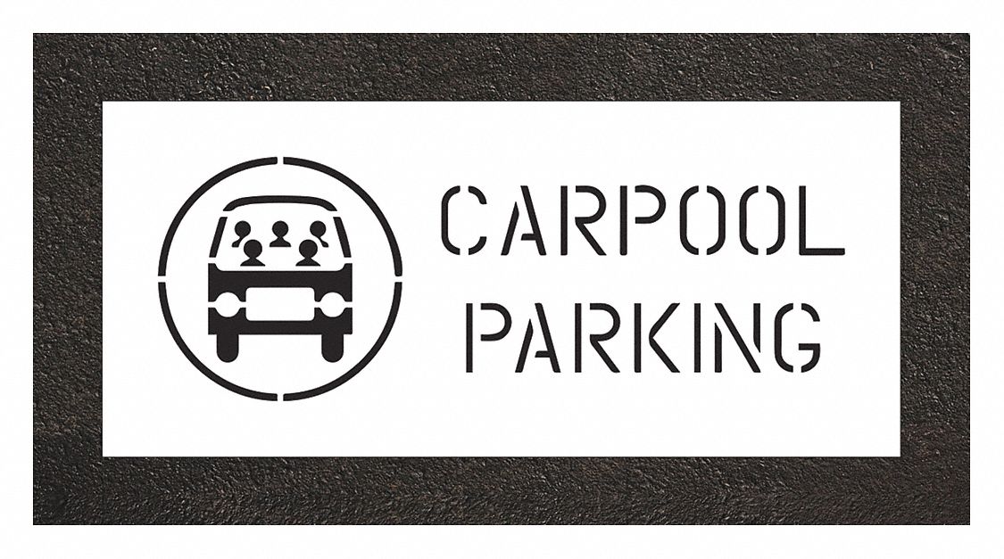 Parking Lot Symbols, 45 in Overall Wd, Pavement Stencil 419Z93STL