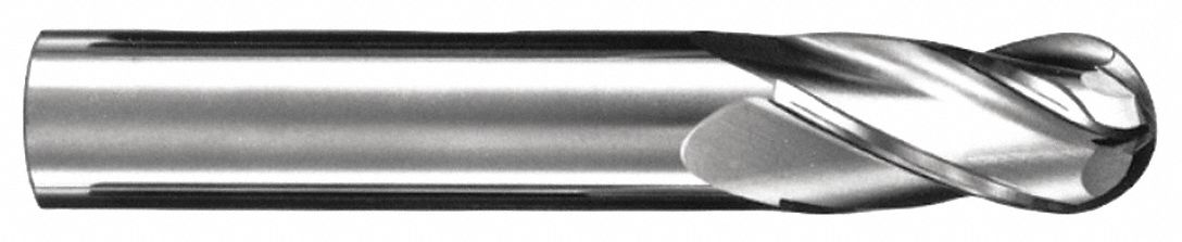 Uncoated 3 Cutting Length SGS 33132 1ELB 4 Flute Ball End General Purpose End Mill 6 Length 1/2 Shank Diameter 1/2 Cutting Diameter 