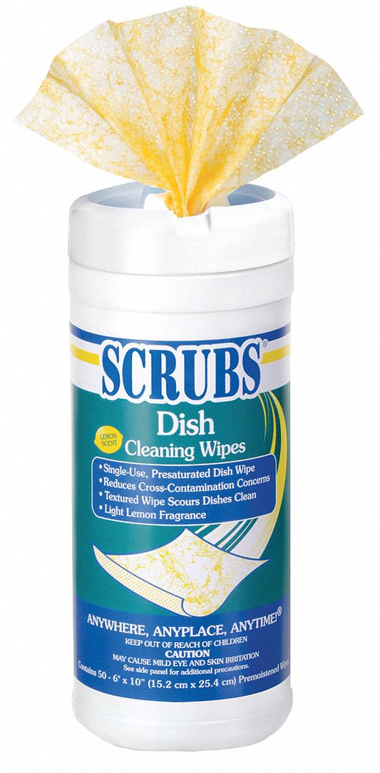 41C258 - Dish Cleaning Wipes Lemon PK6