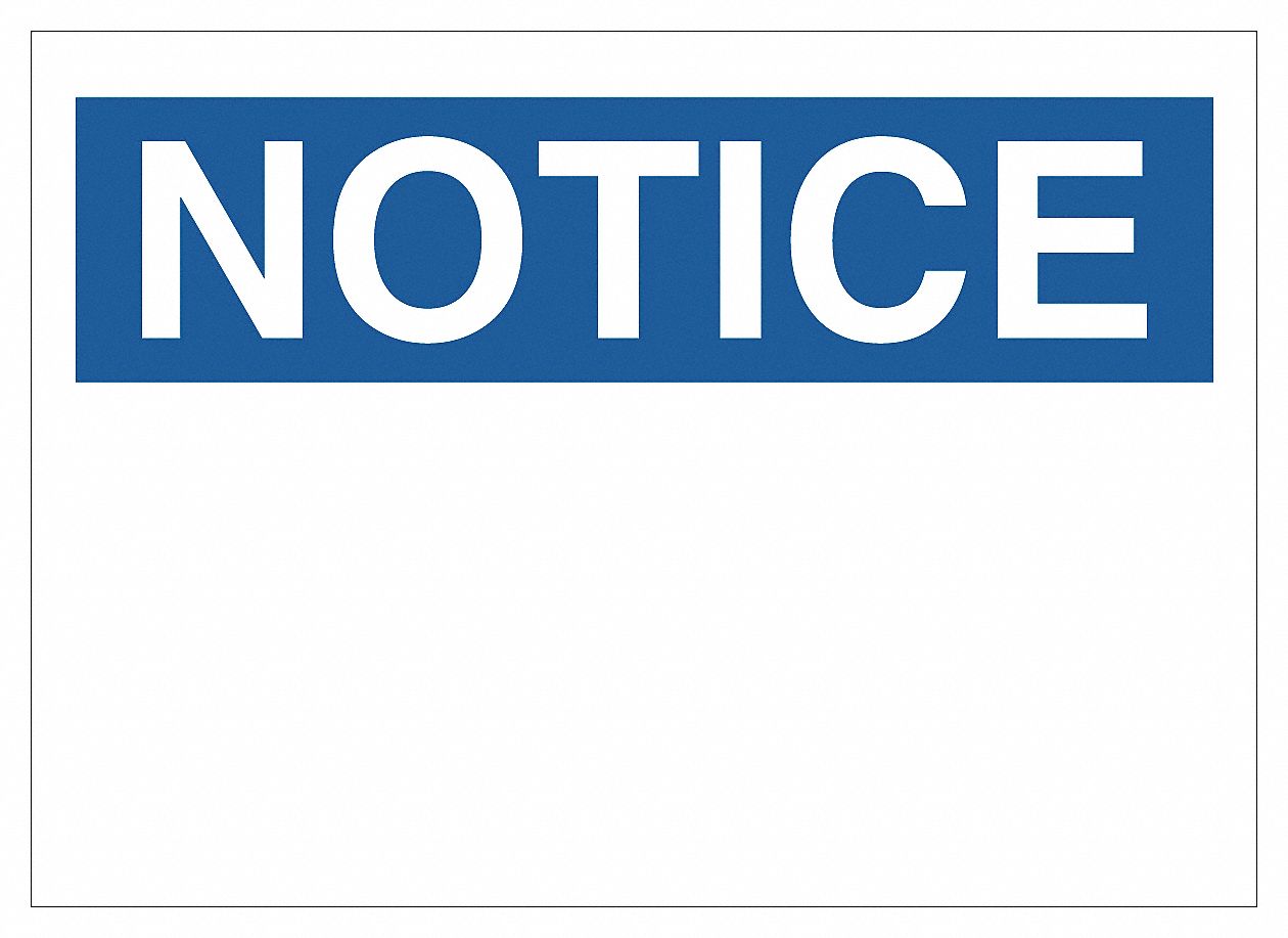 PANNEAU SÉC,AVIS,ESPACE VIDE,ANGLAIS,MONTAGE ADHESIF,NR/BL/BLC,14 X 10 PO,VNYL