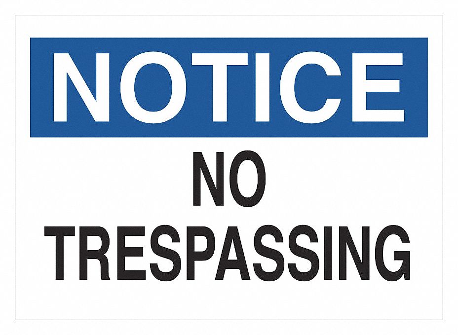 PANNEAU SÉC,PASSAGE INTERDIT,ANGLAIS,TROU DE MONTAGE,NR/BL/BLC,10 X 7 PO,PLAST