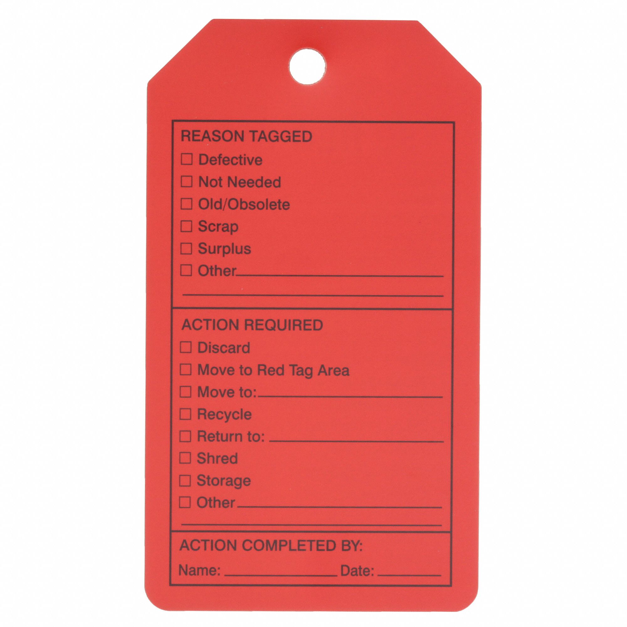 ACCUFORM Safety Tag, Cardstock, Height 5 3/4 in, Width 3 1/4 in, Red