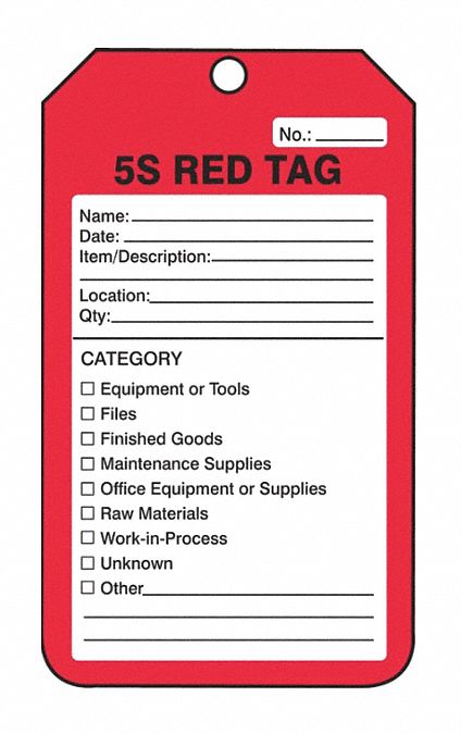 SAFETY TAG,CARDSTOCK,BLACK/RED,PK25