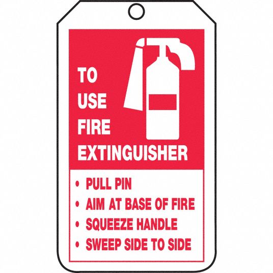 ACCUFORM Fire Extinguisher Tag, Plastic, Height: 5 3/4 in, Width: 3 1/4 ...