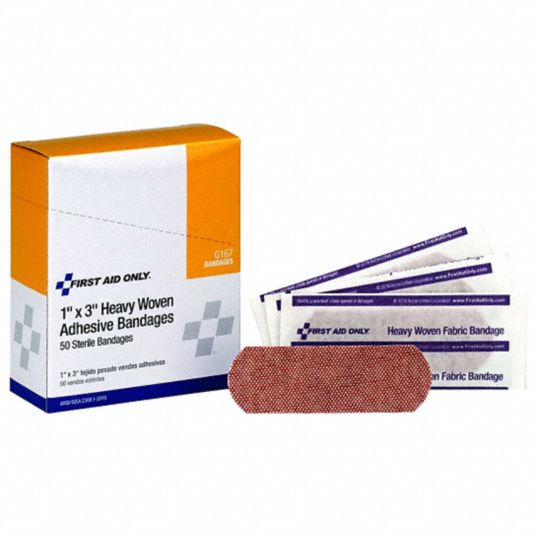 FIRST AID ONLY, Strip Bandages, 1 in Wd, Adhesive Bandage - 41CR02|G167 ...