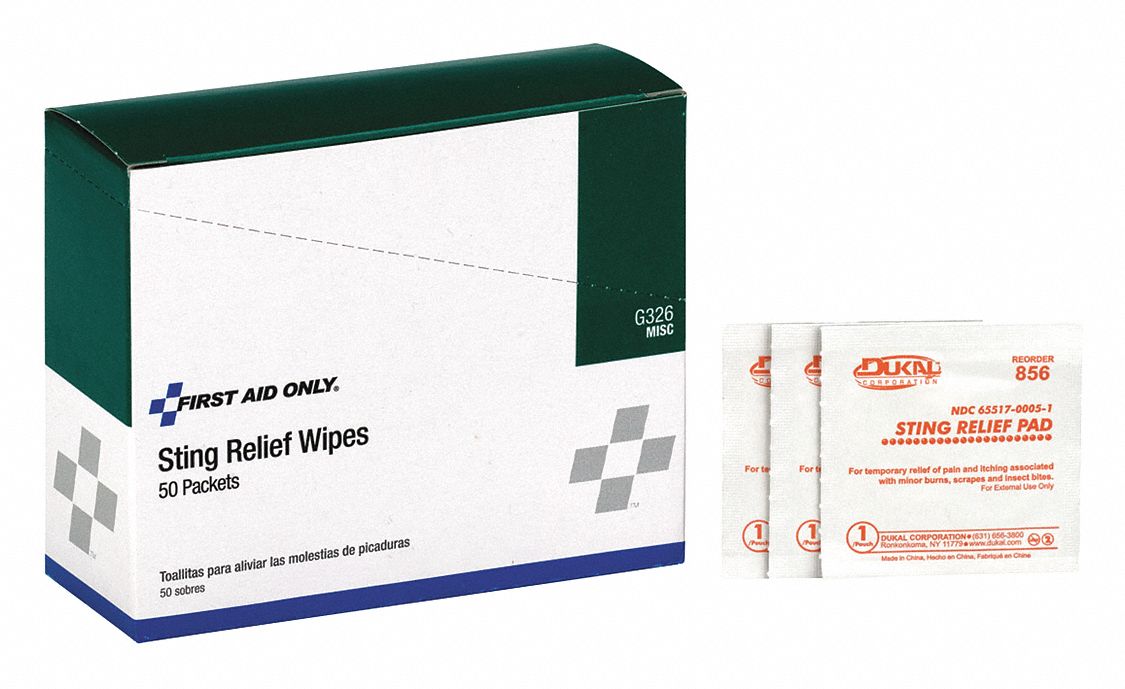 FIRST AID ONLY, Ethyl Alcohol/Lidocaine HCl, Wipes, Bite/Sting Relief