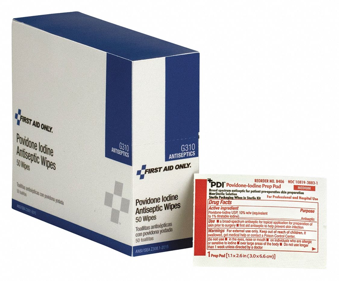Topical Antiseptic Wipes: Wipes, Povidone Iodine, 50 PK