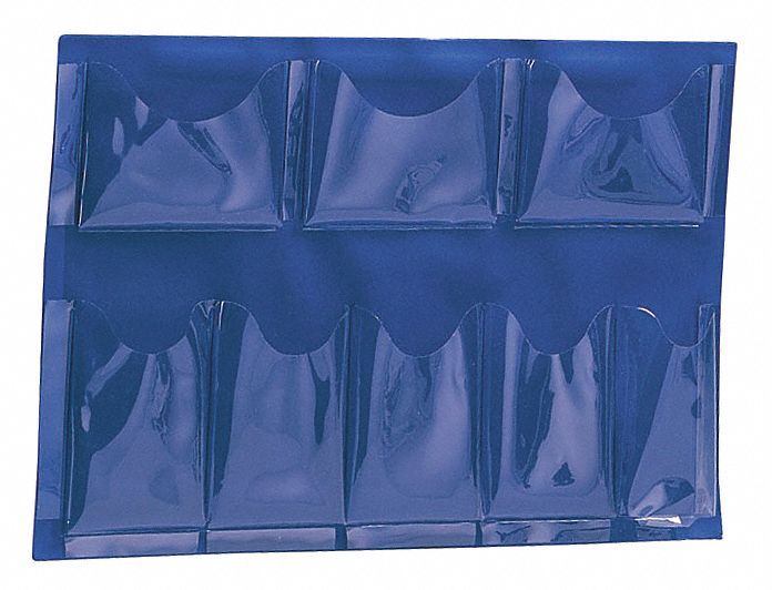 Replacement Pockets: 9 in Overall Ht, 15 in Overall Wd, 1/8 in Overall Dp, 8 Pockets, Blue