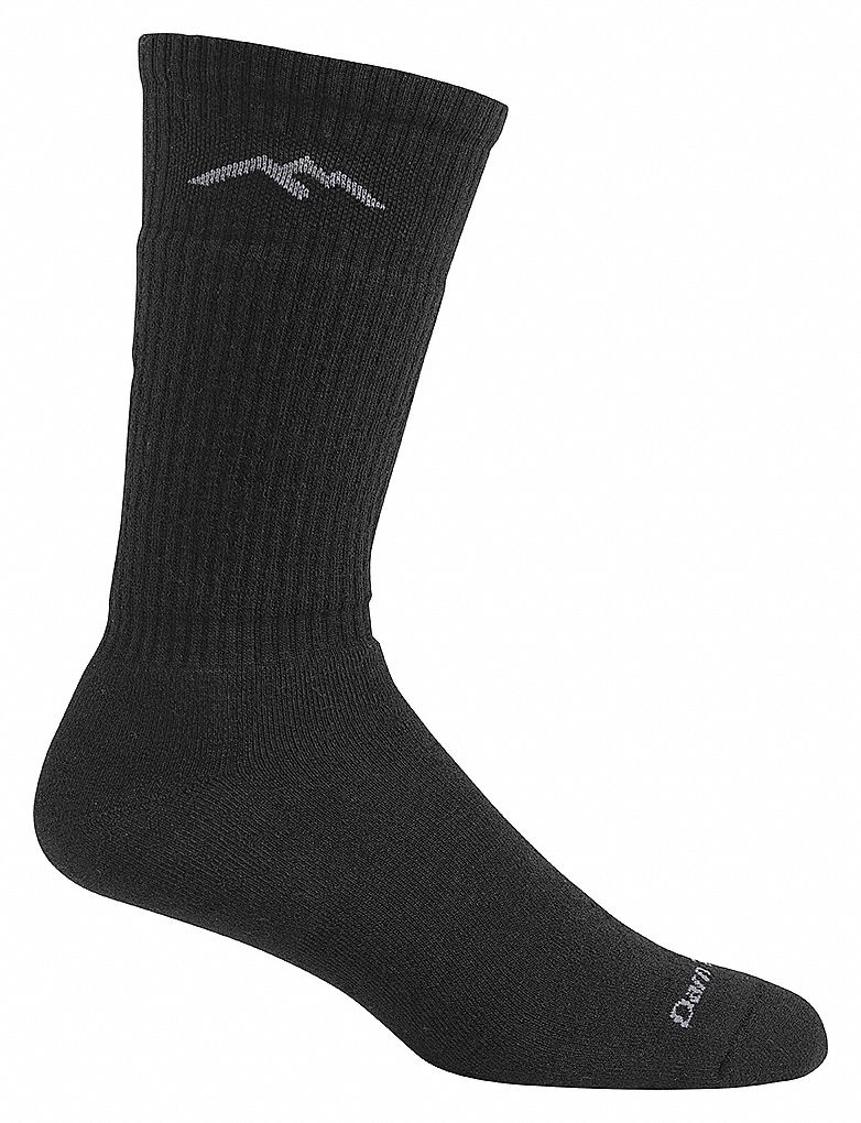 CHAUSSETTES UNISEXES, M, MÉRINOS/ÉLASTHANNE, NOIR, MI-MOLLET, LÉGÈRE, COUSSIN