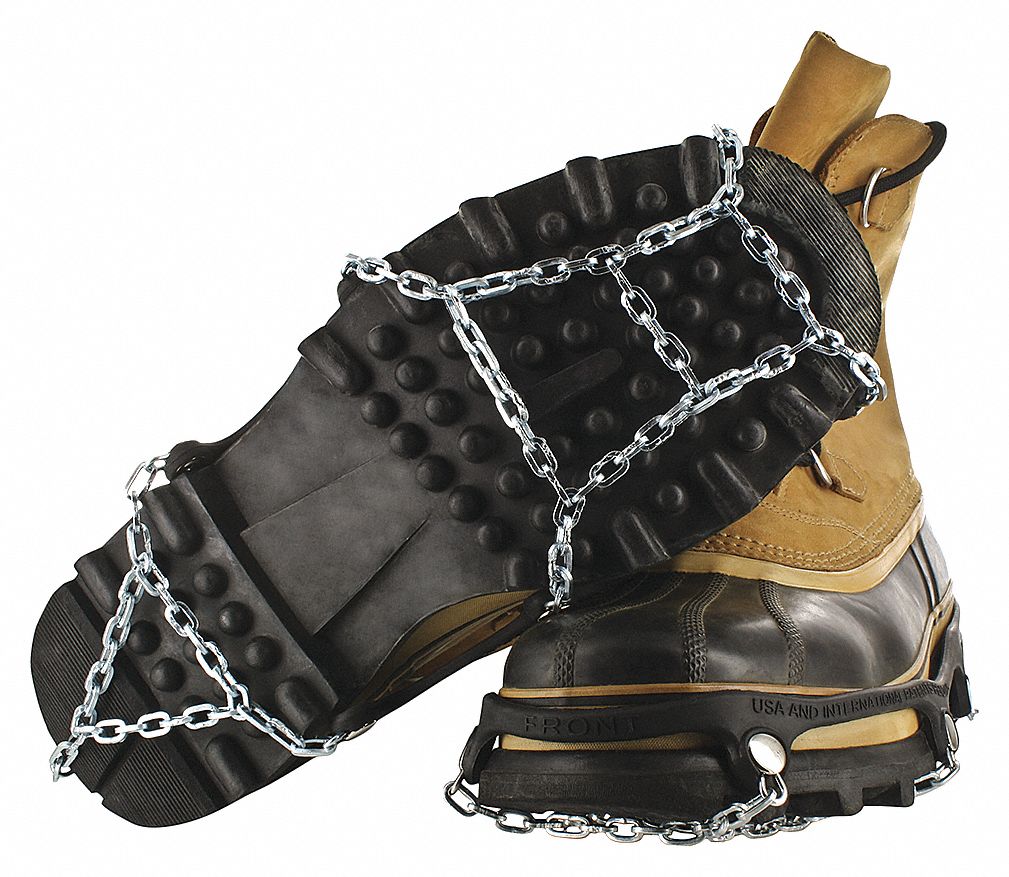 TRACTION CHAINS, FULL SOLE, BLACK, MEDIUM, STEEL/RUBBER, PAIR