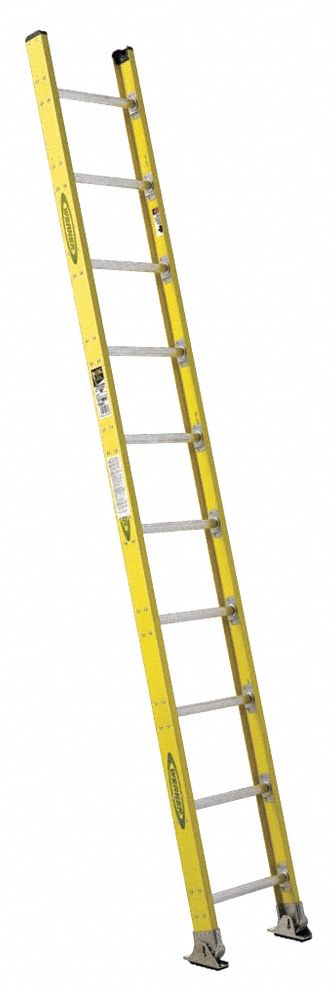 STRAIGHT LADDER,H 10 FT.,FIBERGLASS