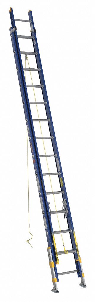 EXTENSION LADDER, 28 FT LADDER SIZE, FIBREGLASS, 300 LB LOAD CAPACITY, 70 LB W, 2 SECTIONS