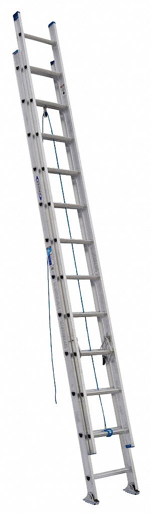 WERNER, 24 ft Overall Ht, Aluminum, Extension Ladder - 41D324|D1324-2 ...