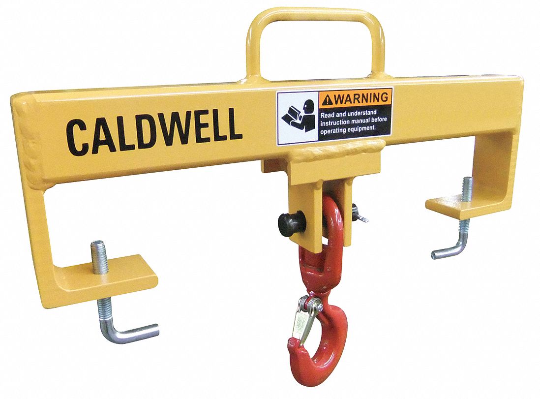 CALDWELL Double Fork, Single Swivel Hook Welded Steel Forklift Lifting ...