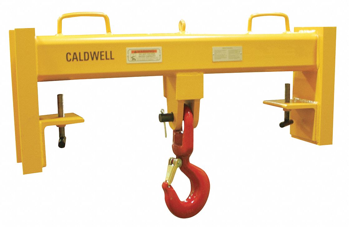 CALDWELL Double Fork, Single Swivel Hook Welded Steel Forklift Lifting