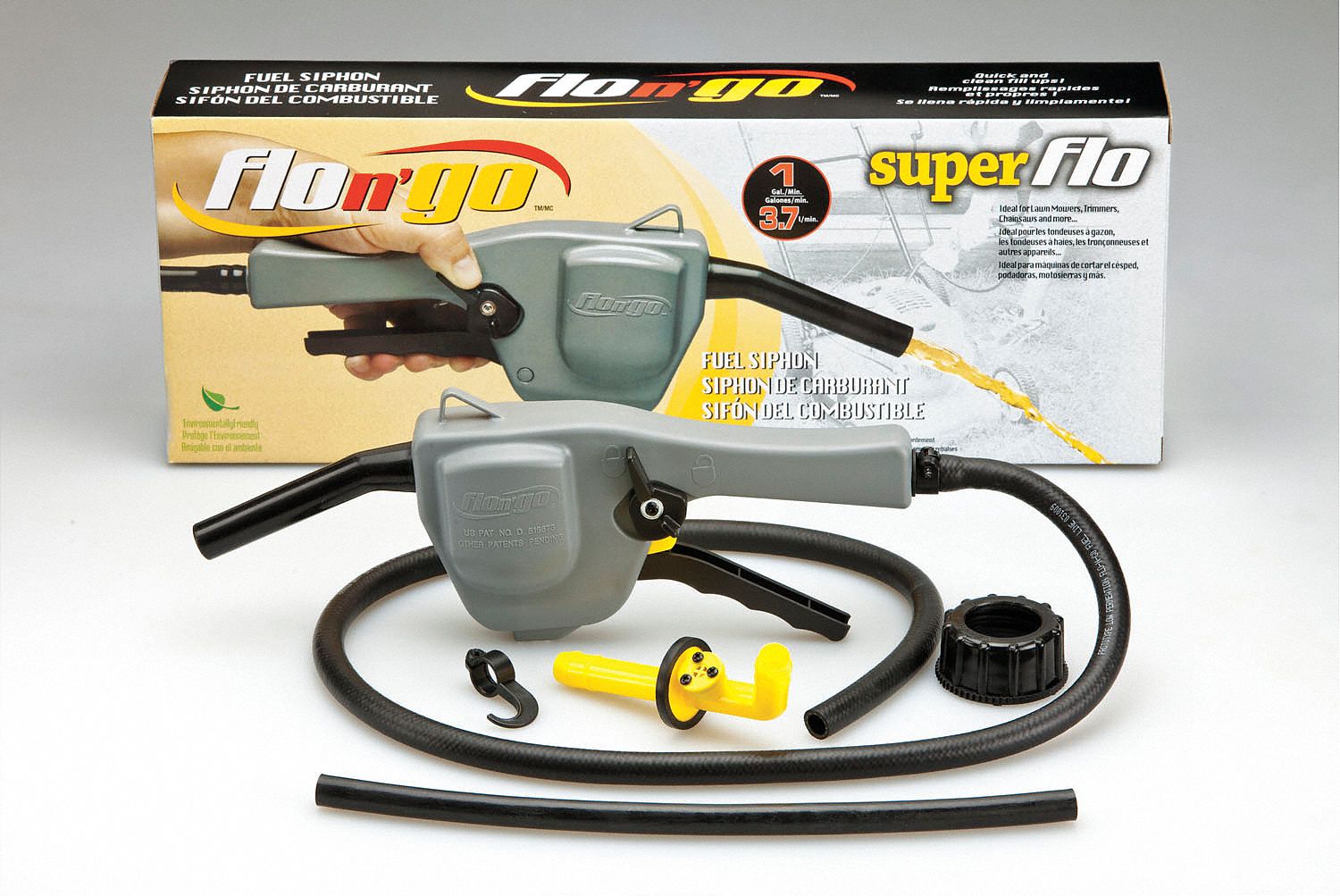 FLO N'GO Plastic Gas Can Pump and Siphon Fuel Transfer Pump, 1 GPM ...