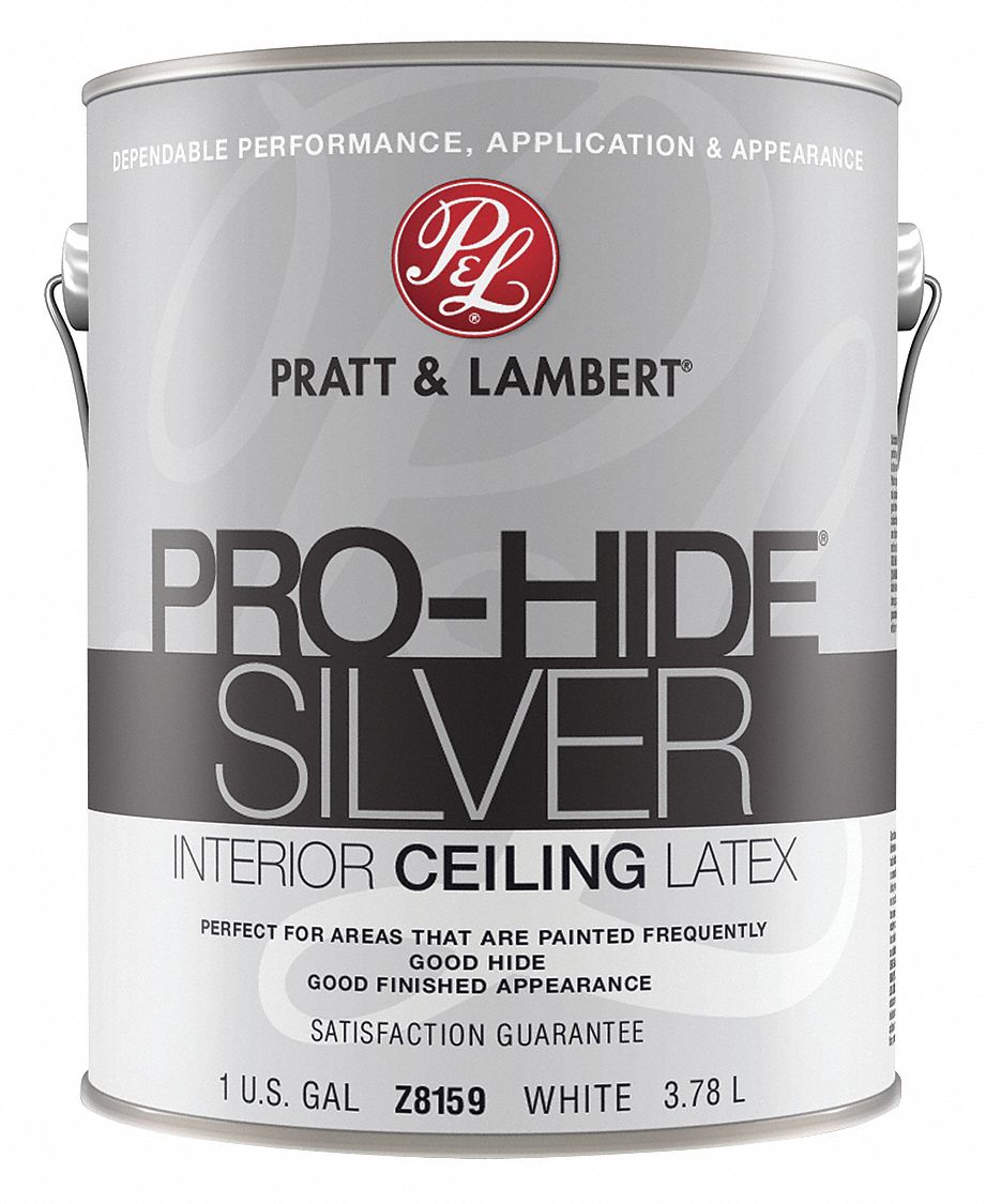PRATT & LAMBERT Flat Interior Ceiling Paint, Latex, White, 1 gal 41DU240000Z815916 Grainger