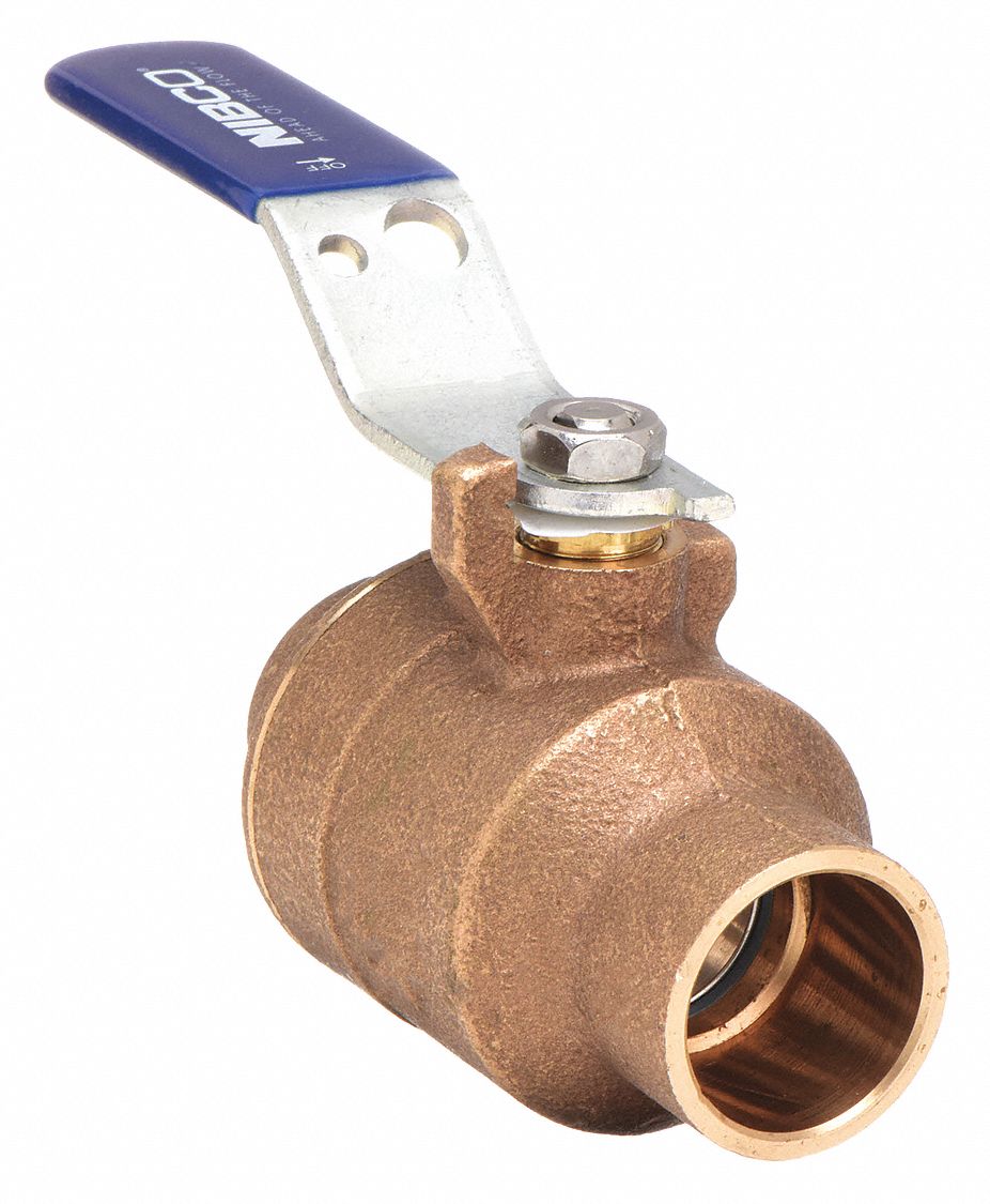 MANUAL TWO-WAY BALL VALVE: ¼ IN, BRONZE, STRAIGHT, COMPRESSION X COMPRESSION, FULL PORT