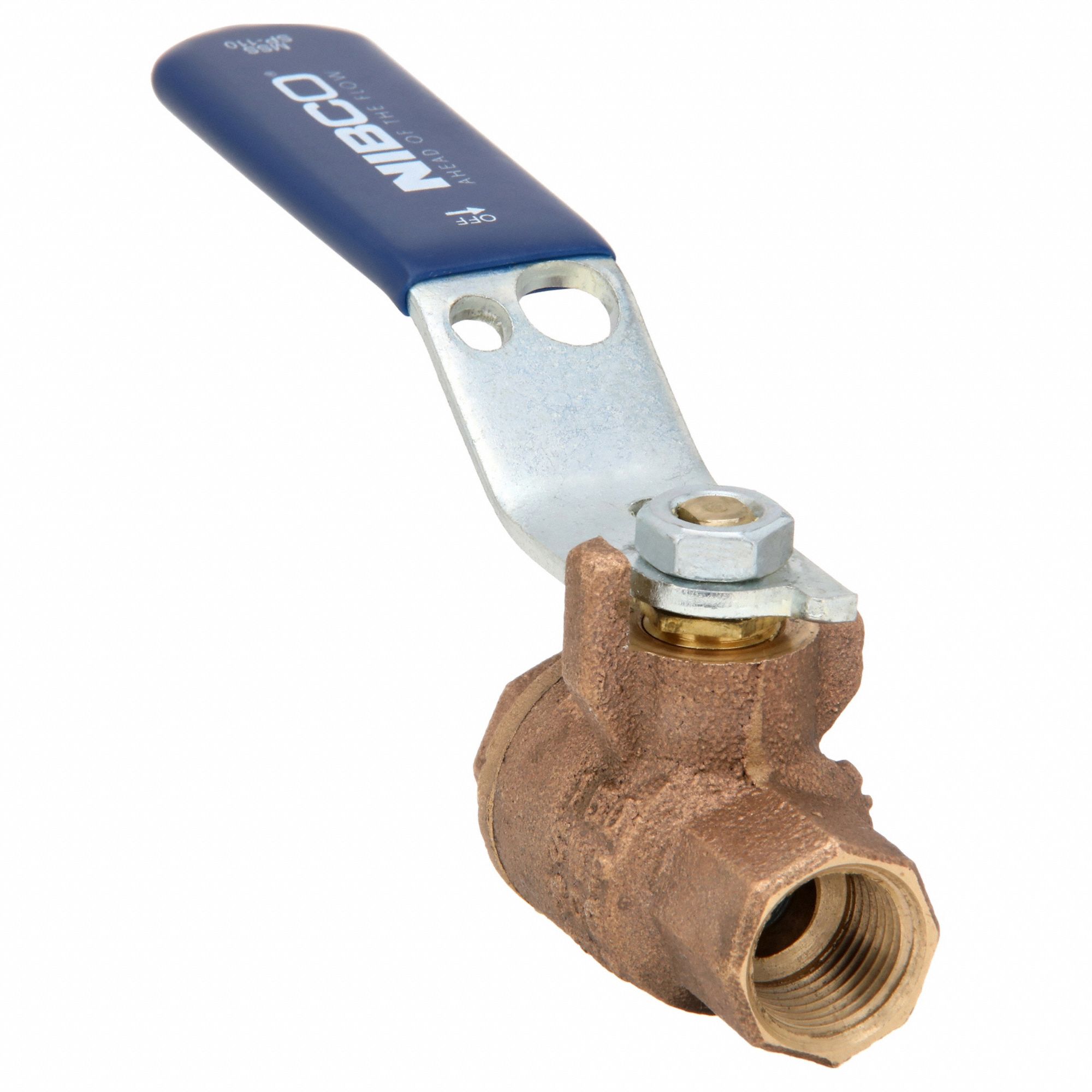 Manual Two-Way Ball Valve: 3/8 in, Bronze, Straight, FNPT x FNPT, 600 psi Max. Pressure (CWP)