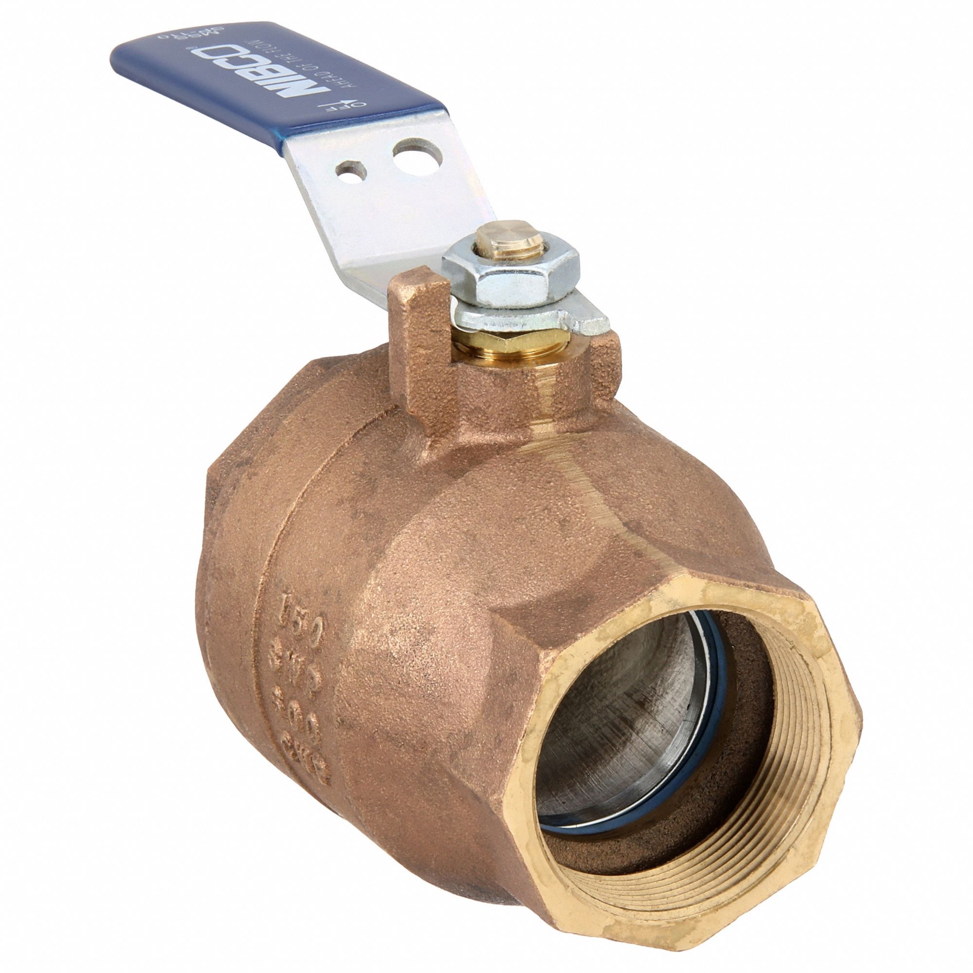 Manual Two-Way Ball Valve: 2 in, Bronze, Straight, FNPT x FNPT, 600 psi Max. Pressure (CWP)