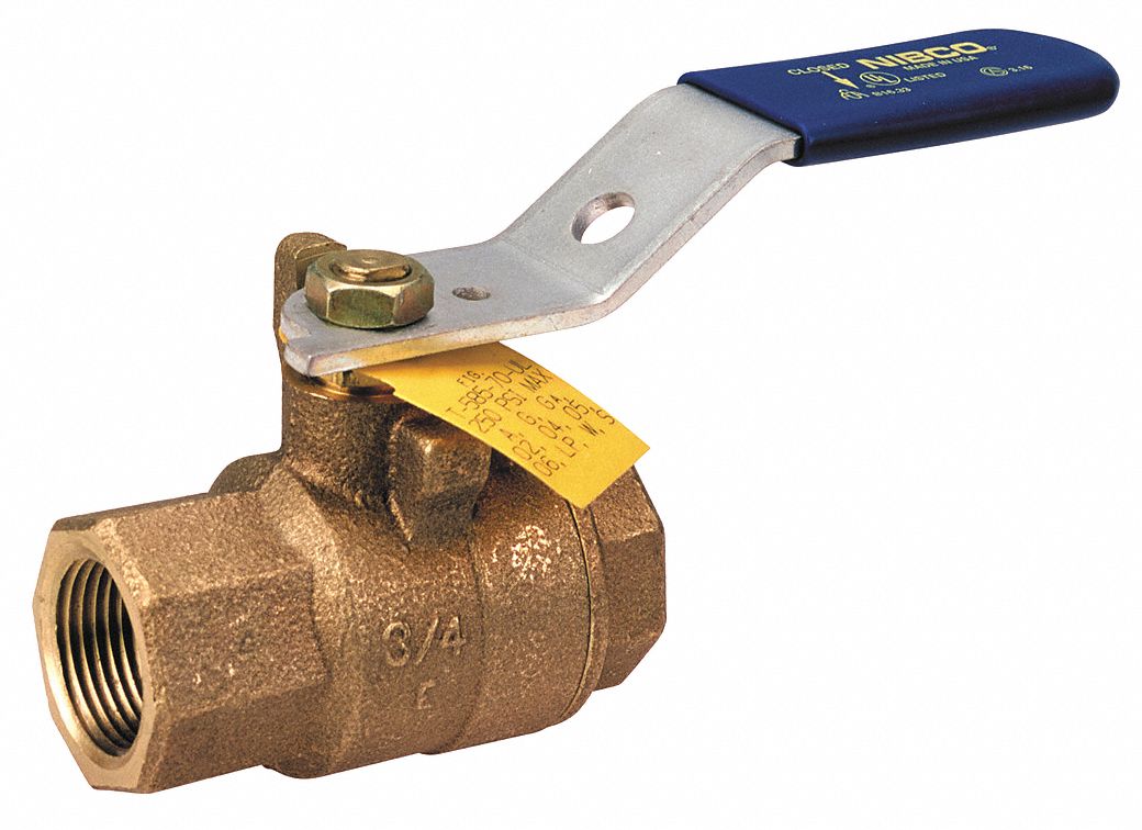 MANUAL TWO-WAY BALL VALVE: 1 IN, BRONZE, STRAIGHT, FNPT X FNPT, 250 PSI MAX