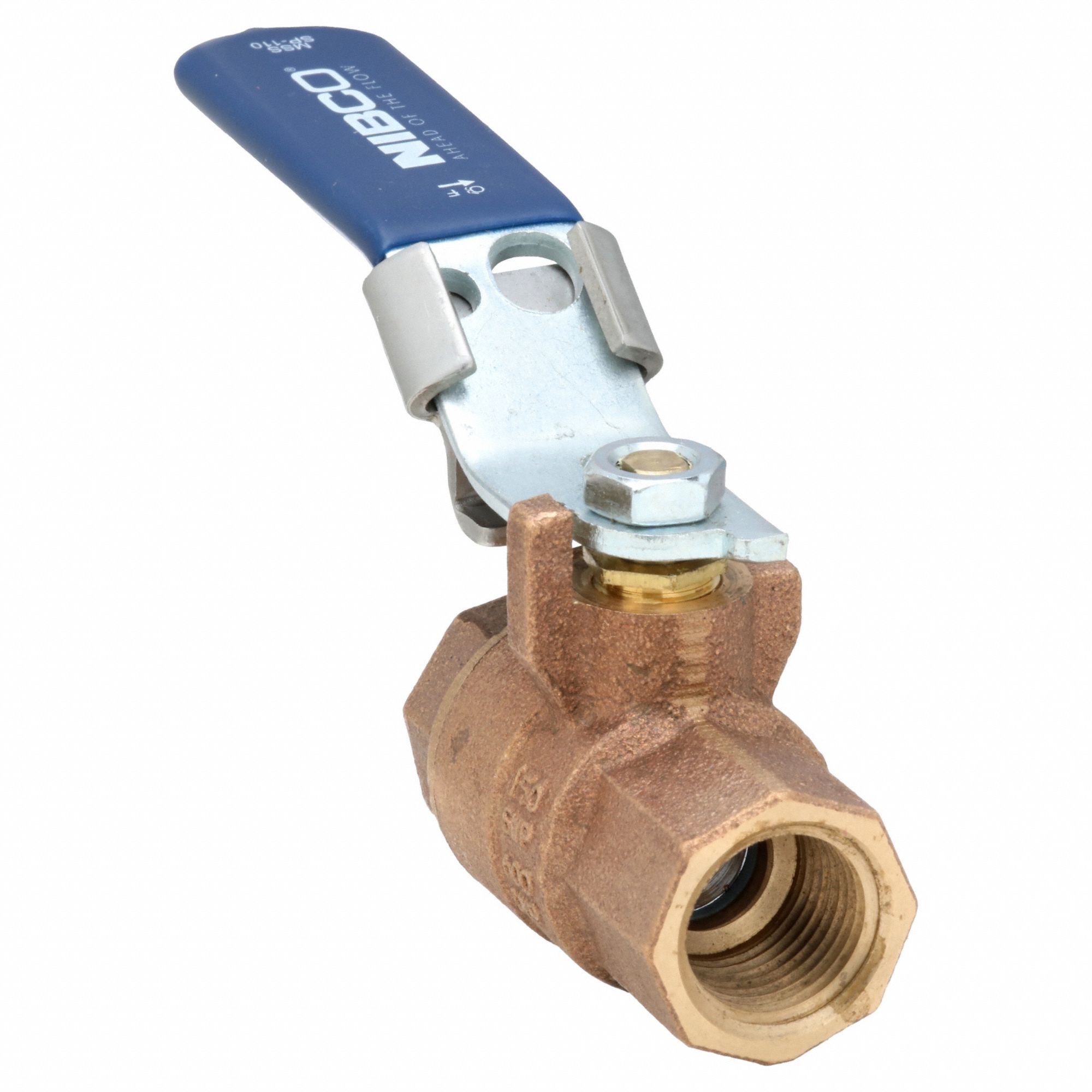Manual Two-Way Ball Valve: 1/2 in, Bronze, Straight, FNPT x FNPT, 600 psi Max. Pressure (CWP)