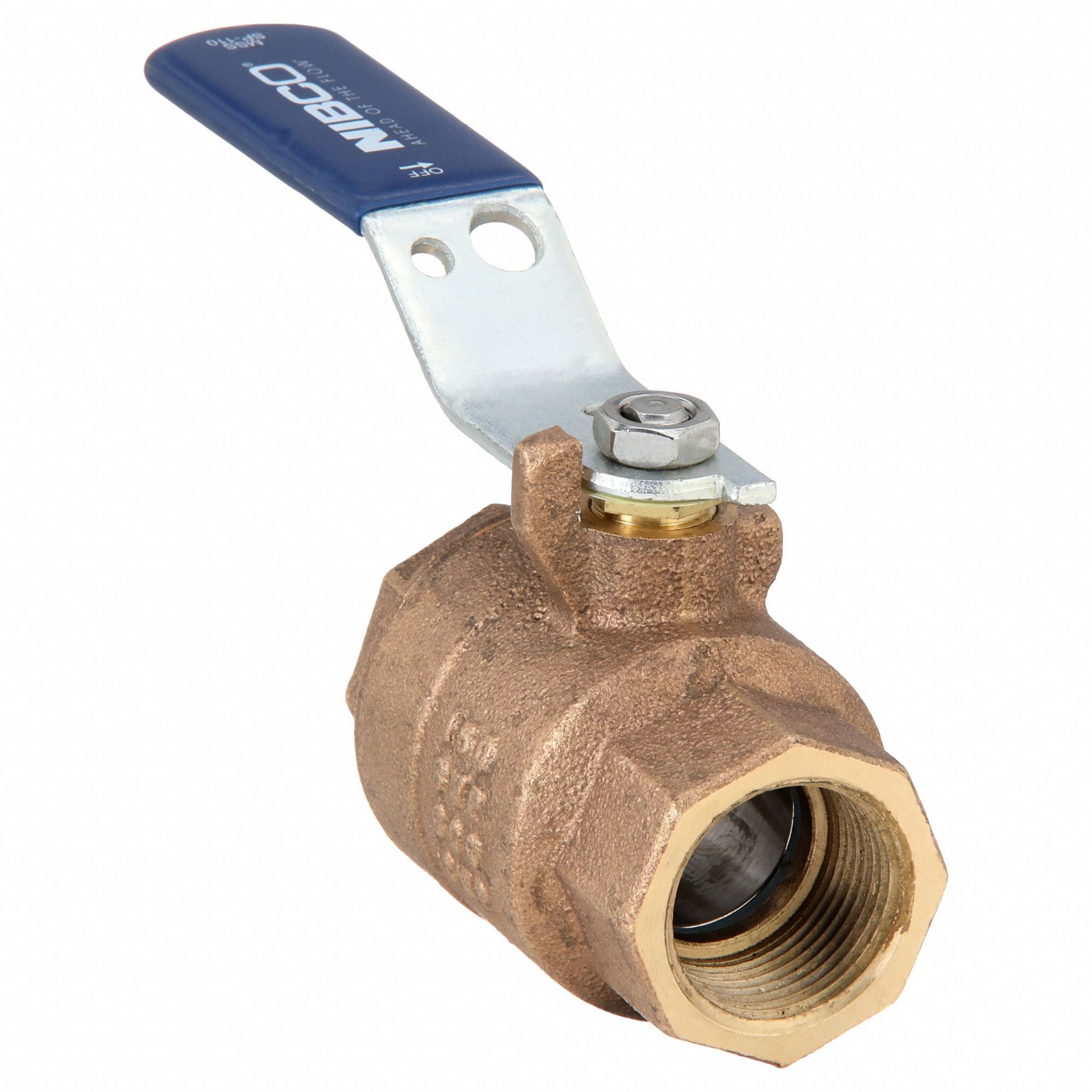 Manual Two-Way Ball Valve: 1 in, Bronze, Straight, FNPT x FNPT, 600 psi Max. Pressure (CWP)
