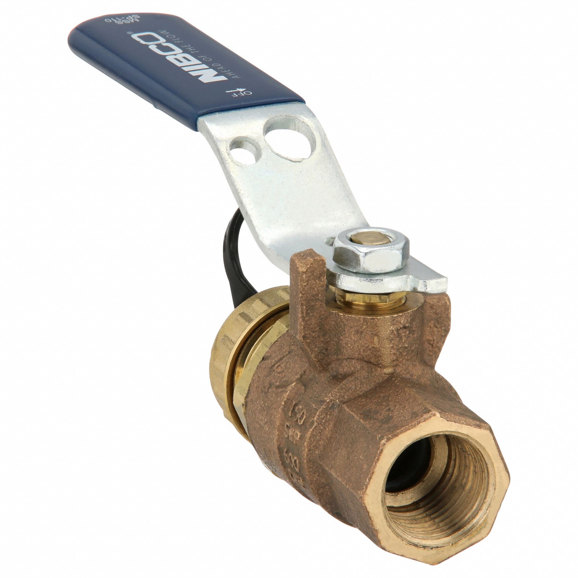 Manual Two-Way Ball Valve: 1/2 in, Bronze, Straight, FNPT x FNPT, 600 psi Max. Pressure (CWP)
