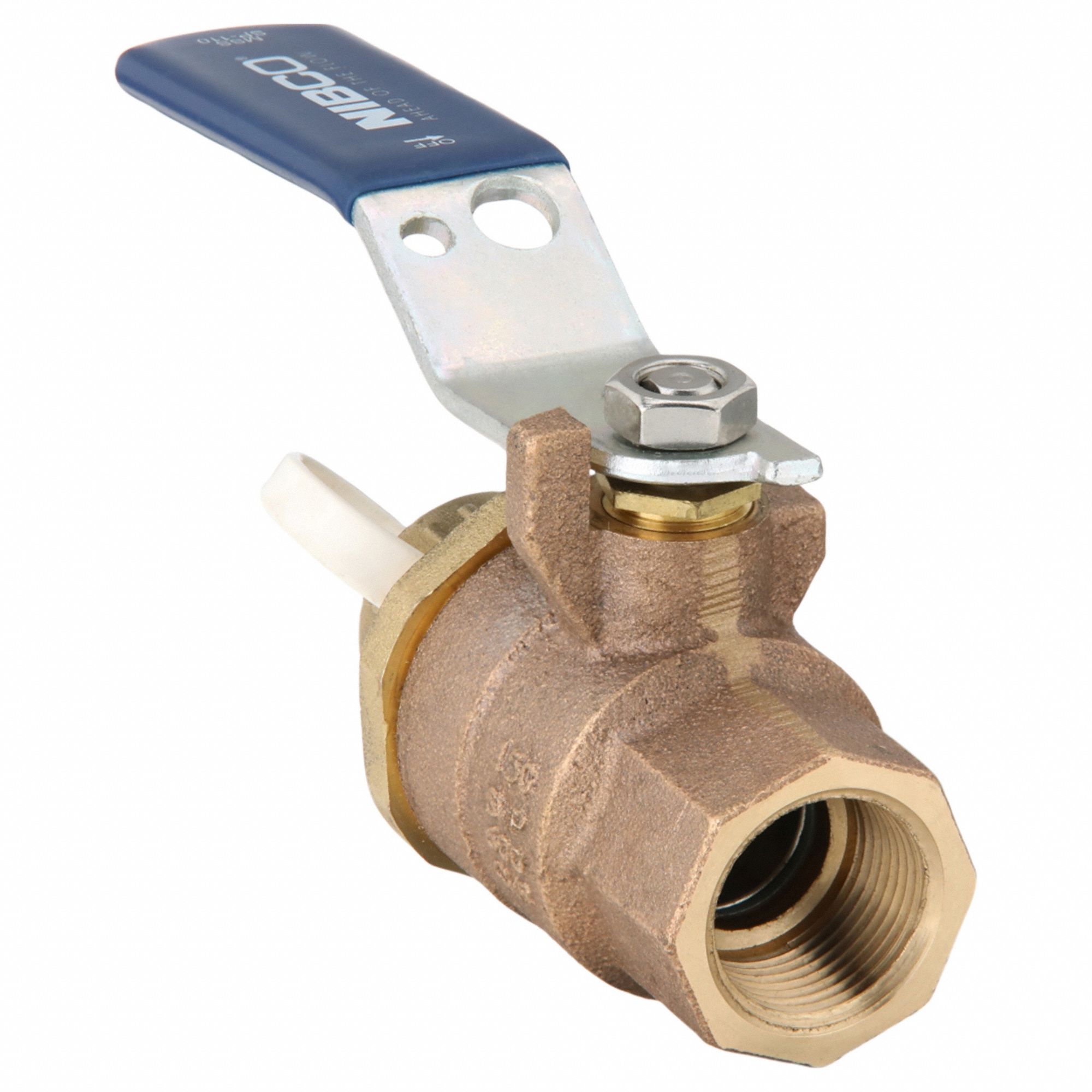 Manual Two-Way Ball Valve: 3/4 in, Bronze, Straight, FNPT x FGHT, 600 psi Max. Pressure (CWP)