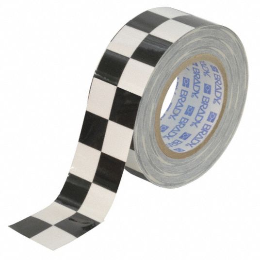 BRADY Aisle Marking Tape, Checkered, Continuous Roll, 2 in Width, 1 EA ...