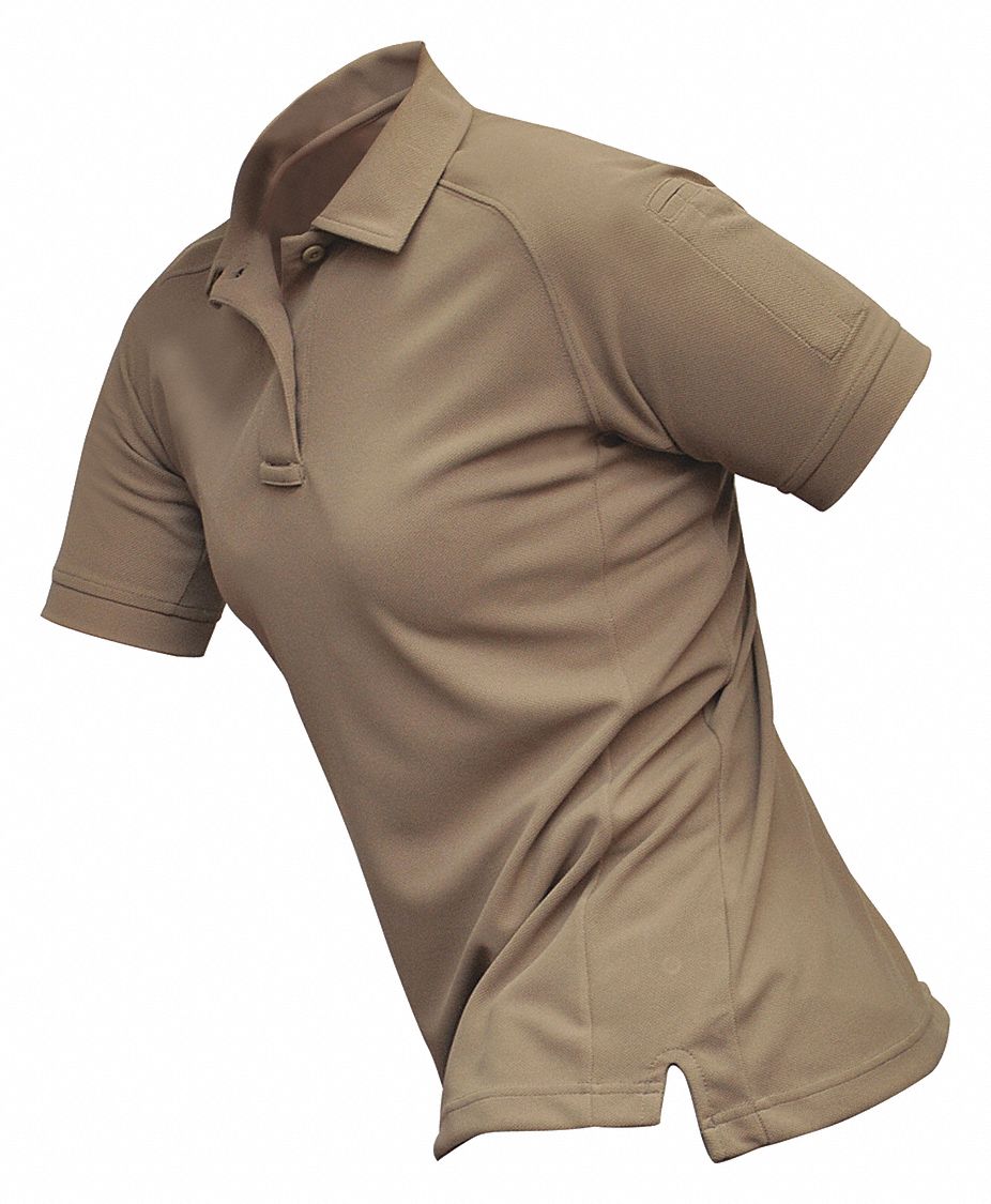 womens tan polo shirt