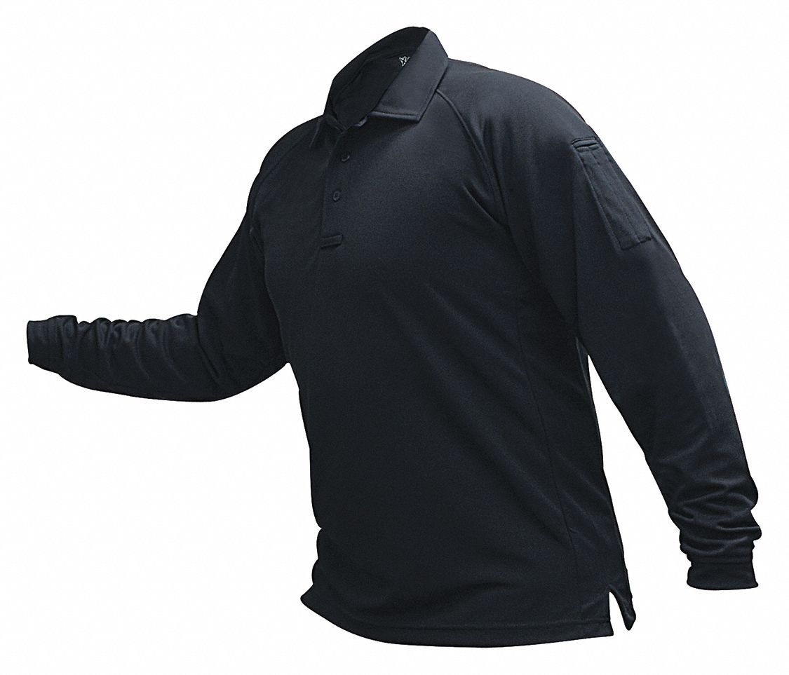 Tactical Polo Shirt: Gen, Polo Shirt, Men's, Tactical Polo Shirt, Button, Long Sleeve, S, Navy