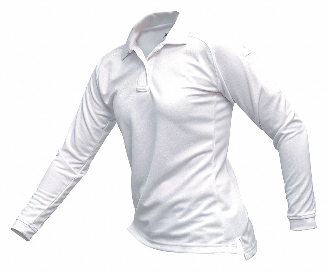 long sleeve polo white womens