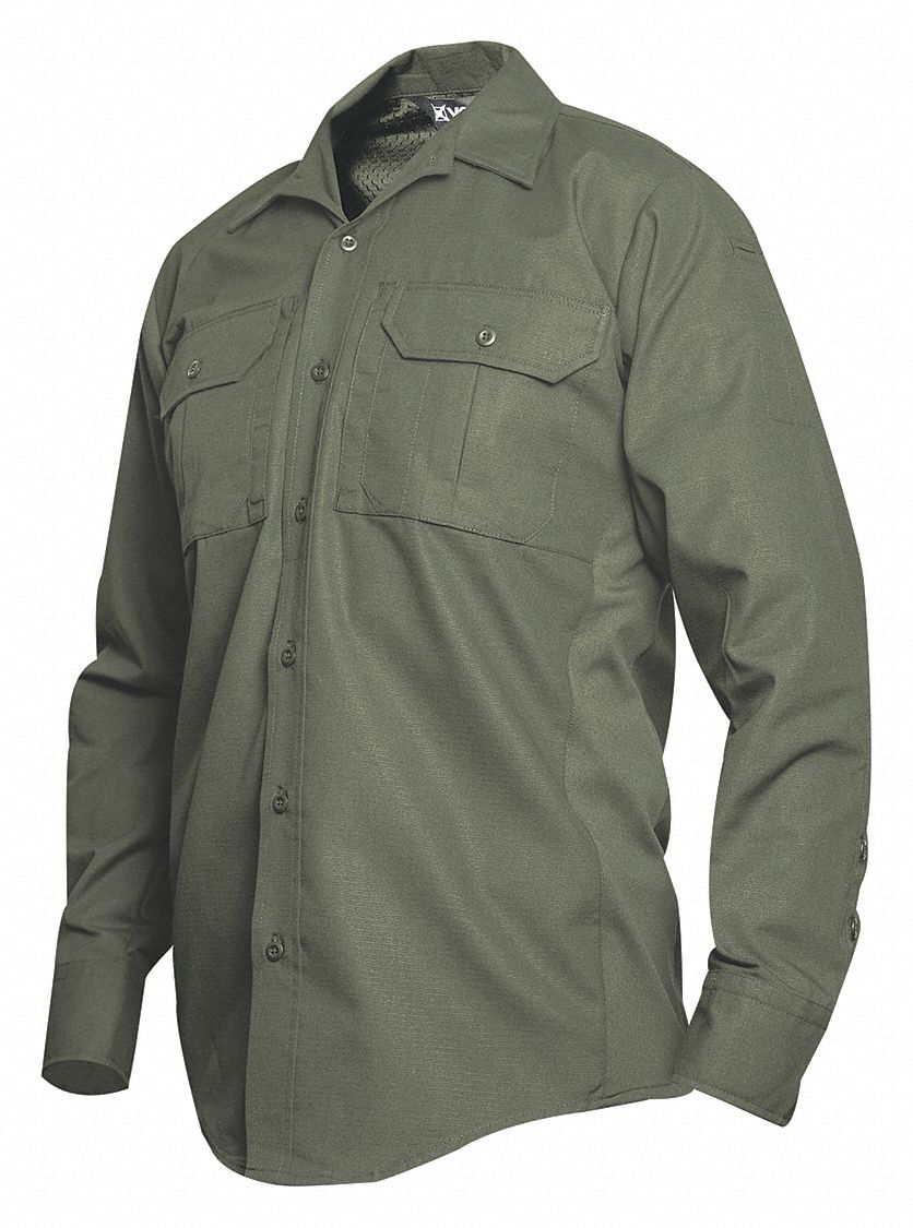 VERTX Tactical Shirt LS, 36 in. L, OD Green, 5XL - 41EJ94|VTX8120OD ...