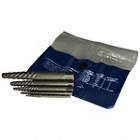 SCREW EXTRACTOR SET, IMPERIAL MEASUREMENT SYSTEM, POUCH, 5 PIECES, NUMBERS 1 TO 5, CARBON STEEL