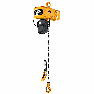 ELECTRIC CHAIN HOIST, 3 TONS, 30 FT LIFT, 220/440/575V, 18/4 FPM, YLW, 30 3/16 X 11 11/16 X 9 1/2 IN