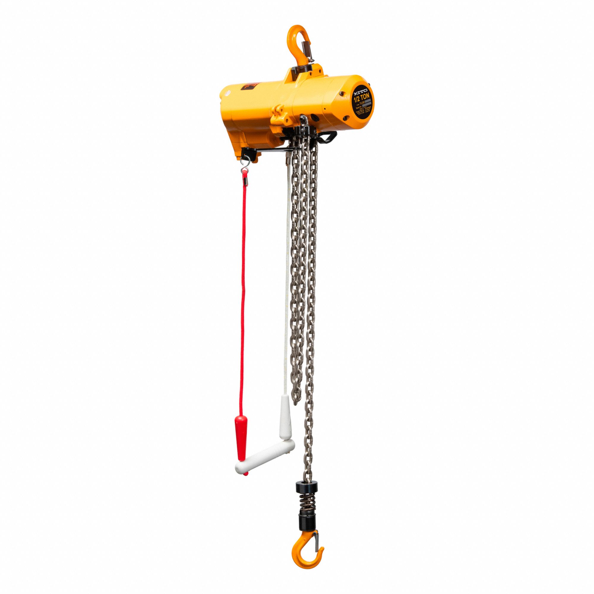 AIR HOIST, LUBE-FREE, CORD CONTROL, LD CAP 0.5 TON, 25 FT LIFT, 43/79 FPM, YELLOW