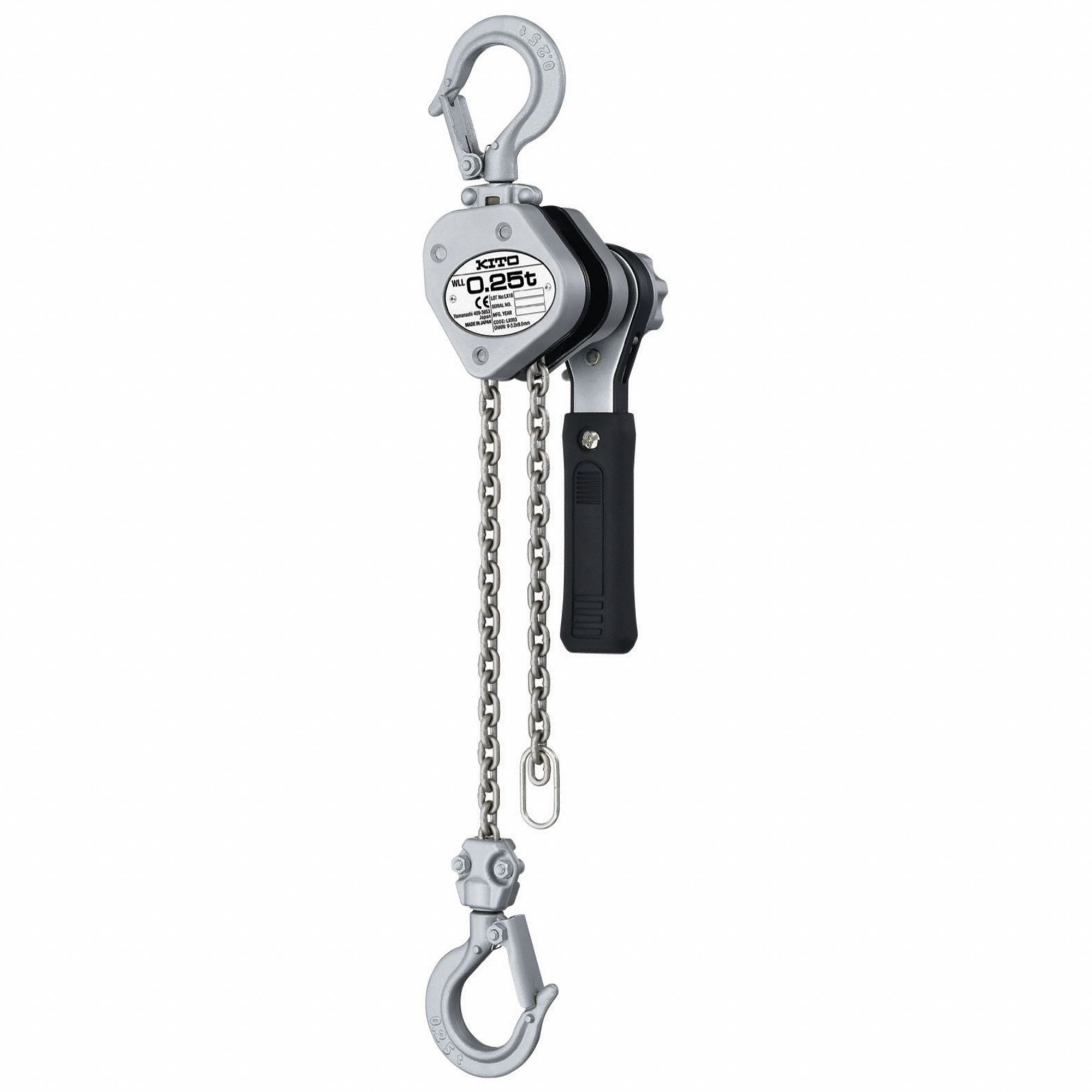 MINI LEVER CHAIN HOIST, CSA, CAP 551 LB, HOIST LIFT 6 FT, LEVER 6 IN L, GRADE 100 CHAIN 6 FT L