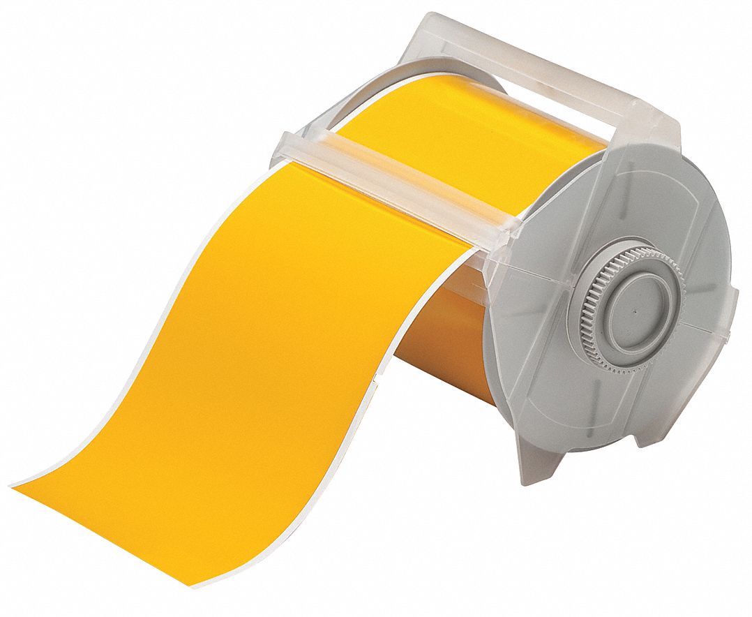 Pre-Cut Label Stock Roll: 4 in x 6 1/4 in, Acrylic, Aggressive Adhesive/Permanent Adhesive