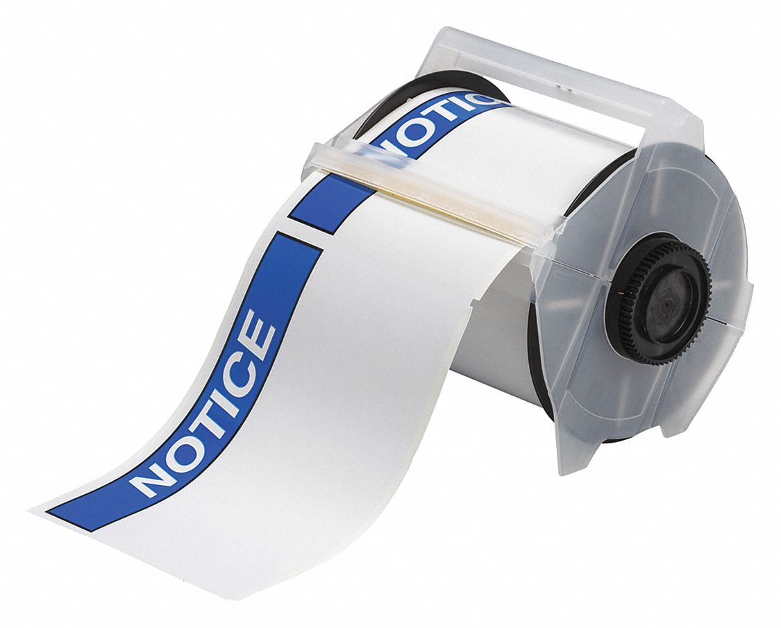 Pre-Cut Label Stock Roll: Notice, NOTICE Header, 4 in x 6 1/4 in, 6 1/4 in x 4 in, Vinyl, White