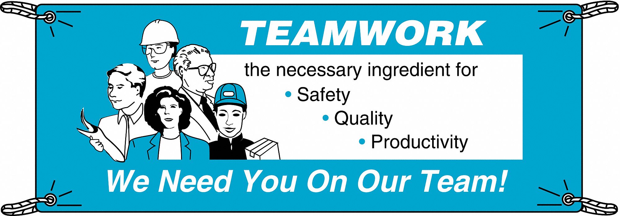 Banner: Polyethylene, 48 in x 120 in Nominal Sign Size, Indoor/Outdoor, 1 Printed Sides