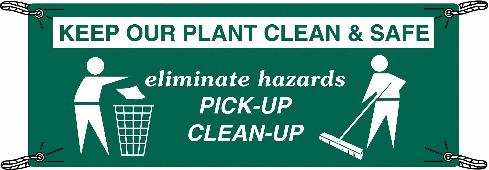 Banner: Polyethylene, 48 in x 120 in Nominal Sign Size, Indoor/Outdoor, 1 Printed Sides