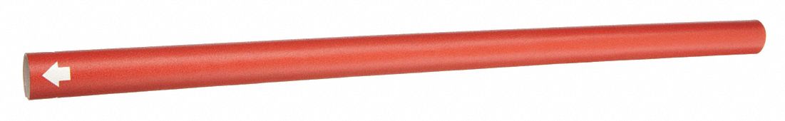 Pipe Marker: Red, White, Fits 3/4 to 1 3/8 in Pipe O.D., 1 Pipe Markers, With