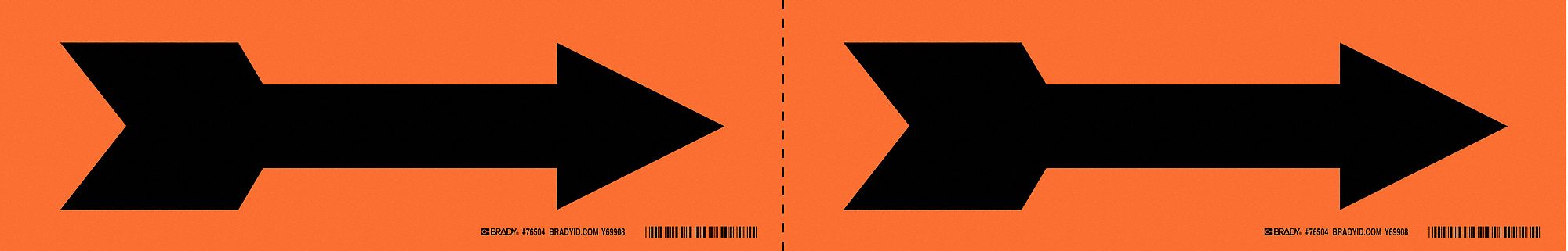 PIPE MARKER, ORANGE/BLACK, 7 IN W, VINYL, 7 IN ROLL W, 2¼ IN L