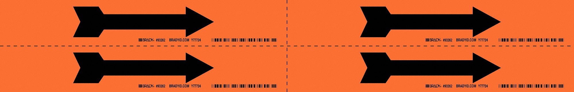 PIPE MARKER, ORANGE/BLACK, 7 IN W, VINYL, 7 IN ROLL W, 1 1/8 IN L