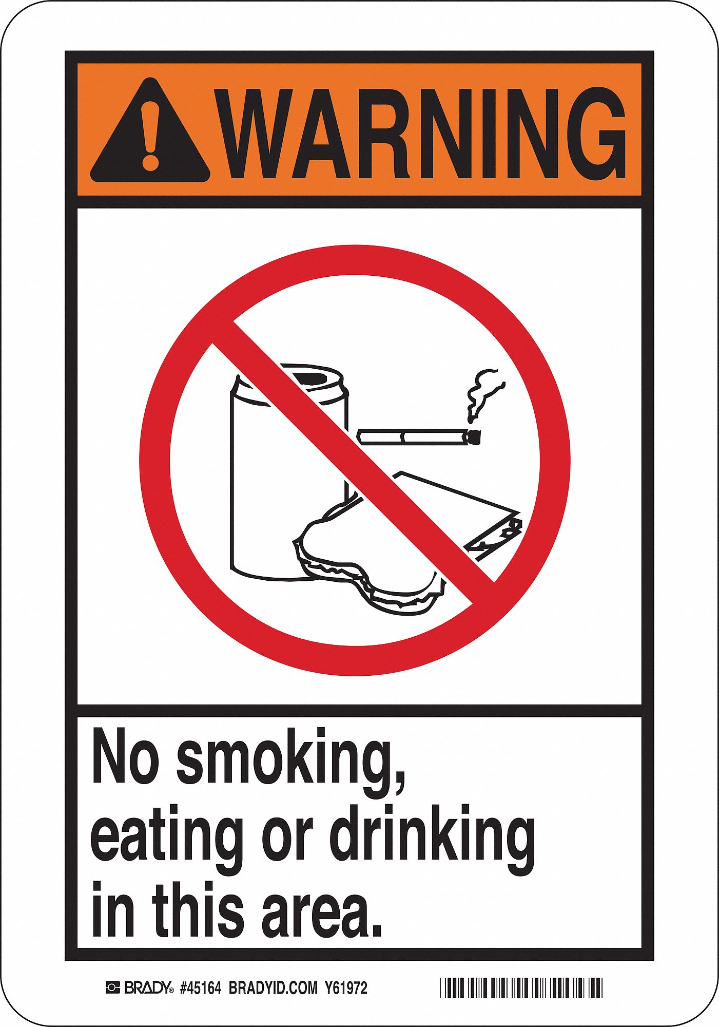 NO SMOKING SIGN, WARNING, POLYESTER, 10 IN X 7 IN, ADHESIVE SURFACE, NOT RETROREFLECTIVE